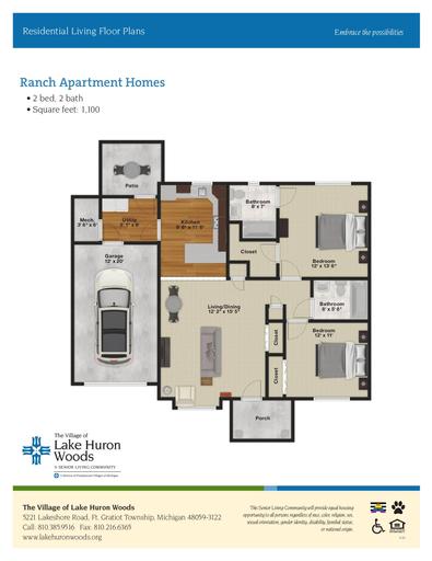 Residential Living Floor Plans: Ranch Apartment Homes