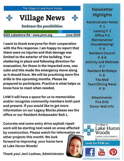 6/2024 Lake Huron Woods Village News