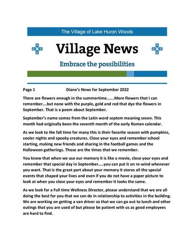 9/2022 Lake Huron Woods Village News