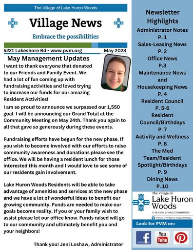5/2023 Lake Huron Woods Village News